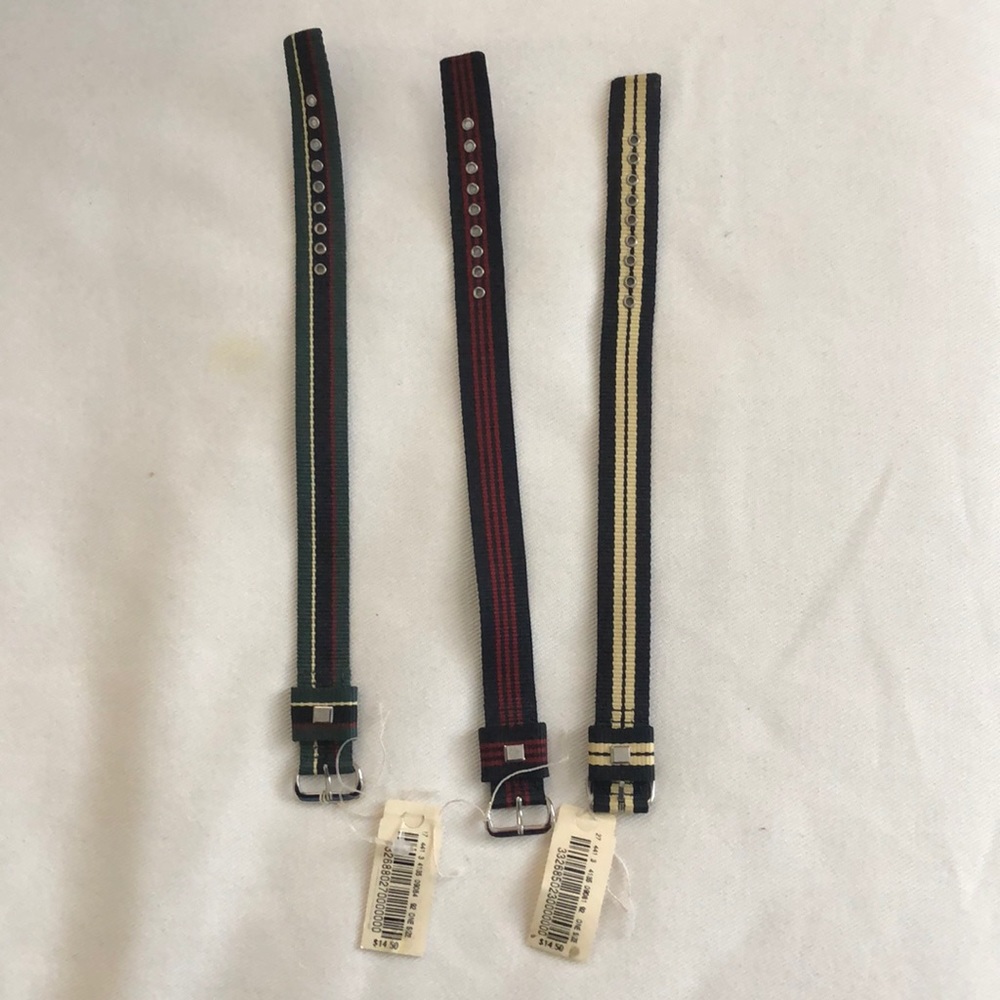Lot of 3 Brooks Brothers ribbon watch bands
